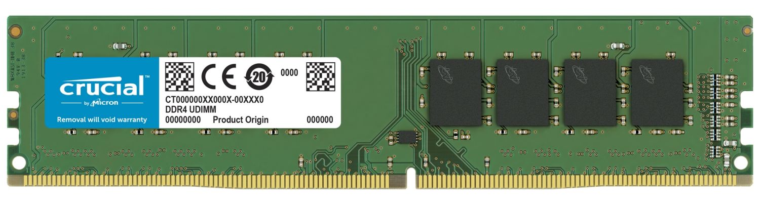 Un module de RAM Crucial DDR4 UDIMM