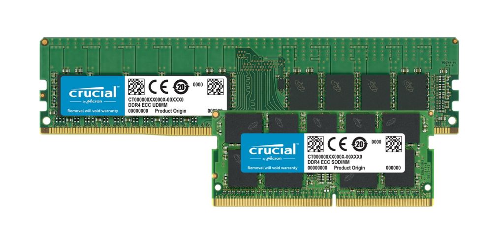 Modules de mémoire DDR4 ECC Crucial.