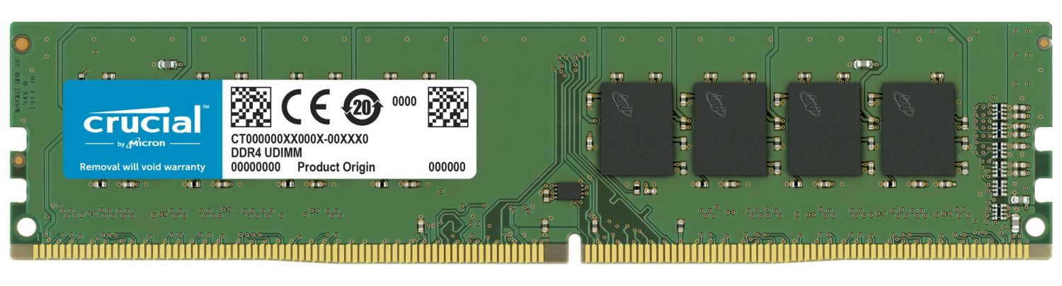 Un module de RAM Crucial DDR4 UDIMM