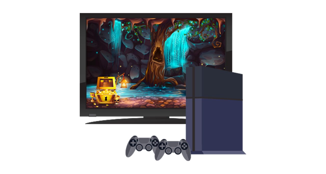 Console de jeu et écran de télévision