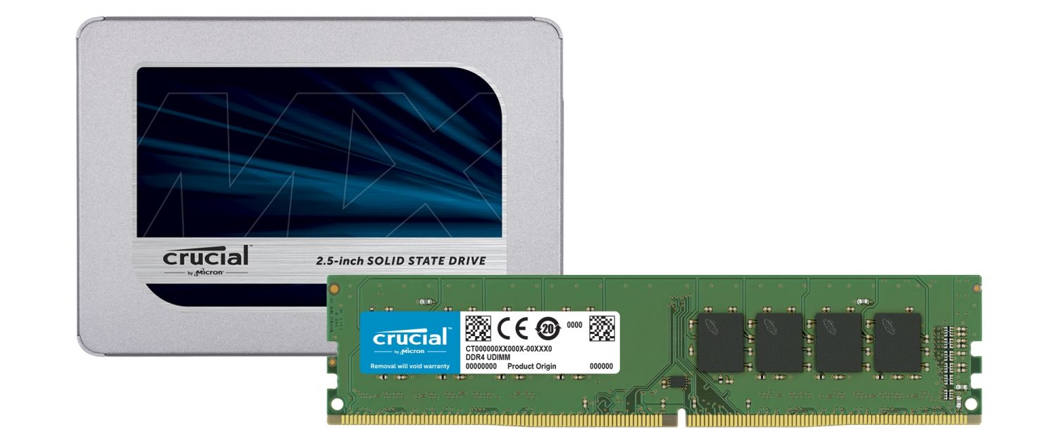 SSD Crucial et modules de mémoire RAM